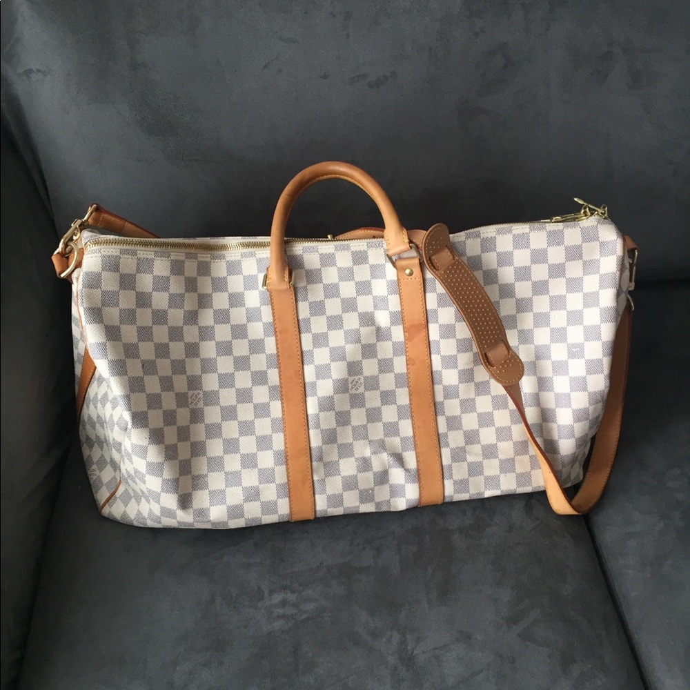 LOUIS VUITTON Keepall Damier Azur Duffle Bag